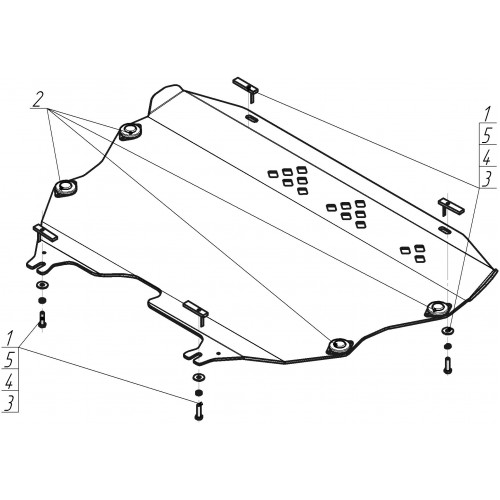Защита Картера двигателя, КПП MOTODOR для Ford Mondeo 2015-2019 V, Алюминий 5 мм - Арт. 30709