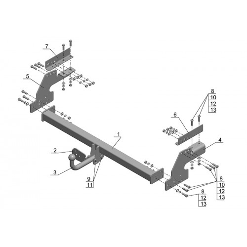 Фаркоп Avtos на NISSAN NP 300 2008- Арт.NS 22