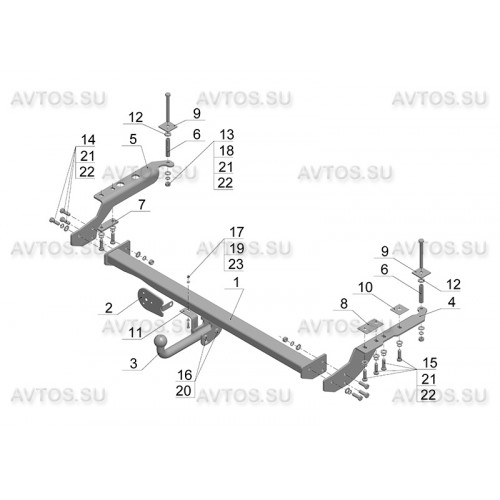 Фаркоп Avtos на SUBARU Forester 1997-2008 Арт.SU 06