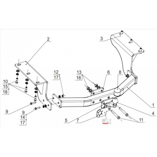 Фаркоп BOSAL (ORIS) на ACURA MDX 2013- Арт. 4380-F